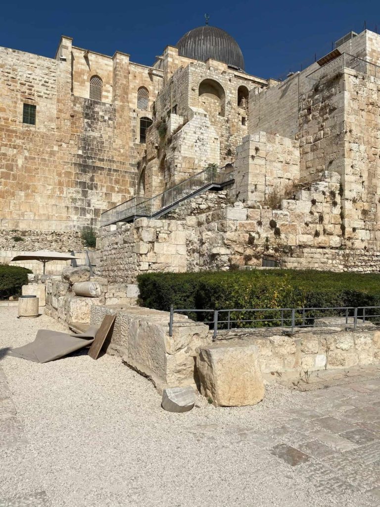 Al Aqusa Mosque view of the South Wall of Temple Mount