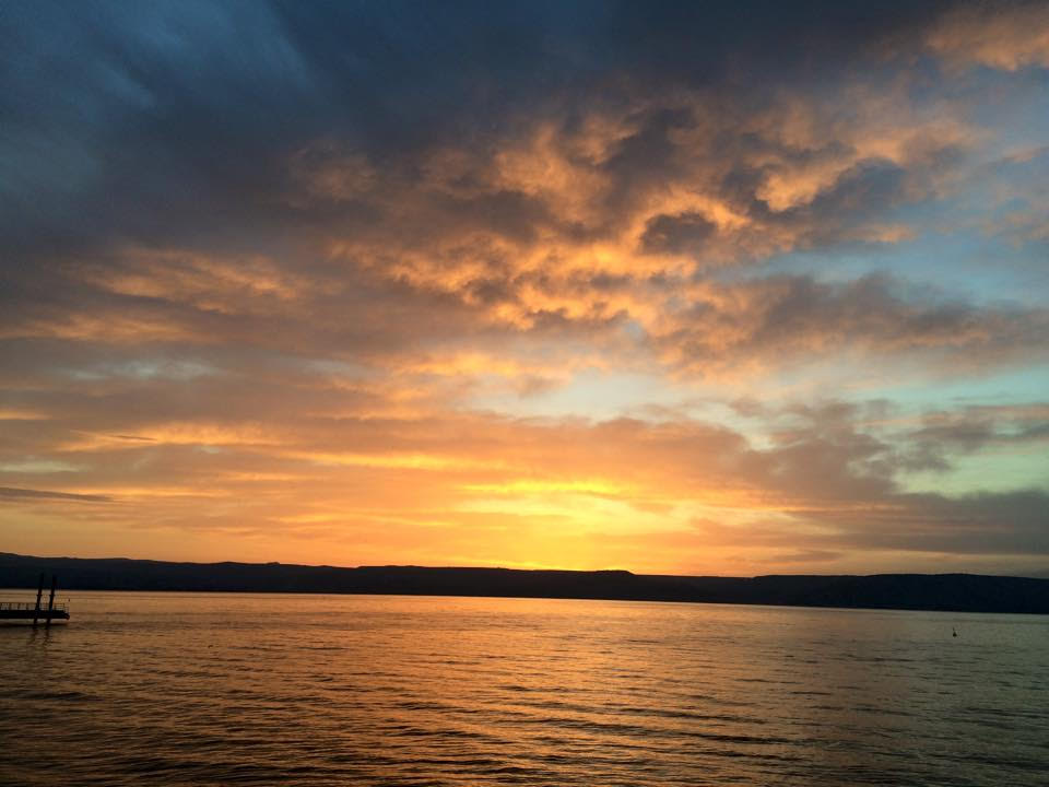 sunrise over sea of Galilee