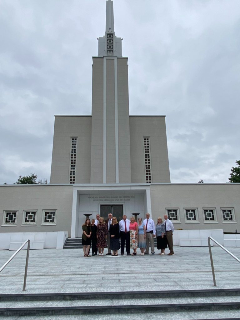 Mo Joe Travel group after attending a session in the Swiss Temple