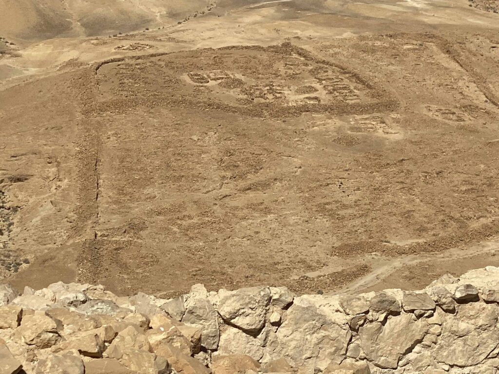 The remains of the Roman encampment at Masada